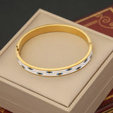 Colorful Stainless Steel Evil Eye Enamel Bangle Bracelet