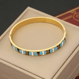 Colorful Stainless Steel Evil Eye Enamel Bangle Bracelet