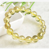Natural Brazil Lemon Citrine Crystal Bracelet for Men Women
