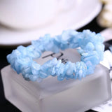 Natural Sea-blue Precious Gravel Bracelet - Women's Safety Bracelet