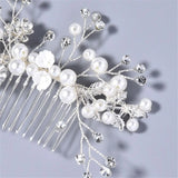 Bridal Tiara Hair Combs Golden Leaf Flower Hair Pin