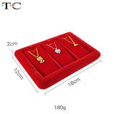 Red Velvet Jewelry Display Holder Storage Stand