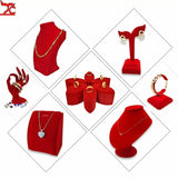 Red Velvet Jewelry Pendant Display Stand Holder for Store Counter