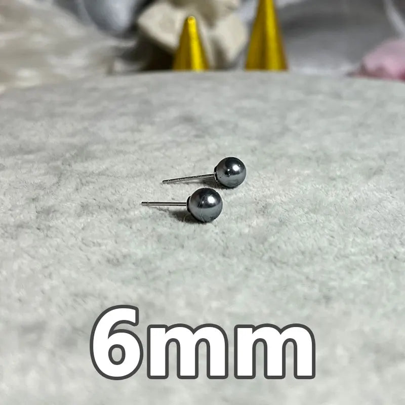 Grey Shell Pearl Stud Earrings 925 Sterling Silver Jewelry
