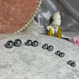 Grey Shell Pearl Stud Earrings 925 Sterling Silver Jewelry