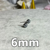 Grey Shell Pearl Stud Earrings 925 Sterling Silver Jewelry