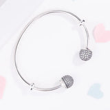 Pave Caps Cubic Zirconia Pan Bracelet 925 Sterling Silver Jewelry