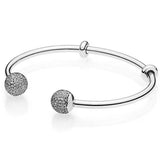 925 Silver Pave Caps CZ Pan Bracelet Charm