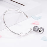 925 Silver Pave Caps CZ Pan Bracelet Charm