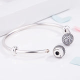 925 Silver Pave Caps CZ Pan Bracelet Charm