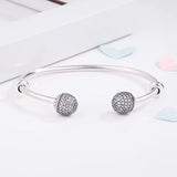 925 Silver Pave Caps CZ Pan Bracelet Charm