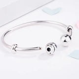 Moments Silver Open Signature Caps Pan Bracelet Charm 925 Sterling Silver