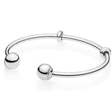 Moments Silver Open Signature Caps Pan Bracelet Charm 925 Sterling Silver