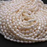 Freshwater Pearl Rice Beads Round Loose Pearls for DIY Charm Bracelet Necklace