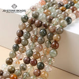 Red Green Rutilated Quartz Hair Crystal Stone Bead DIY Loose Bead
