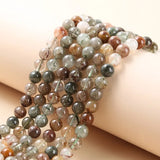Red Green Rutilated Quartz Hair Crystal Stone Bead DIY Loose Bead