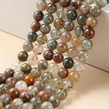 Red Green Rutilated Quartz Hair Crystal Stone Bead DIY Loose Bead