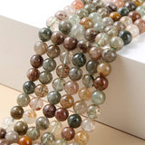 Red Green Rutilated Quartz Hair Crystal Stone Bead DIY Loose Bead