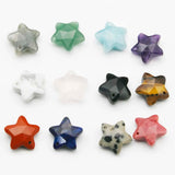 Natural Stone Star Cut Single Hole Necklace Earrings Pendant 10PCS
