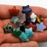 Natural Stone Star Cut Single Hole Necklace Earrings Pendant 10PCS