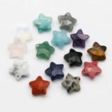 Natural Stone Star Cut Single Hole Necklace Earrings Pendant 10PCS