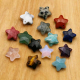 Natural Stone Star Cut Single Hole Necklace Earrings Pendant 10PCS