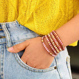 Bohemian Leather Wrap Bracelet with Natural Stones