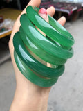 Natural Agate Emerald Bracelet Jade Bangle High Ice Round Bar Chalcedony Bangle