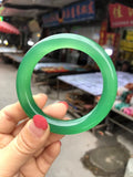 Natural Agate Emerald Bracelet Jade Bangle High Ice Round Bar Chalcedony Bangle