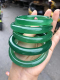 Natural Agate Emerald Bracelet Jade Bangle High Ice Round Bar Chalcedony Bangle