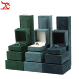 Green Velvet Jewelry Storage Box for Rings Necklaces Bracelets