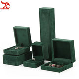 Green Velvet Jewelry Storage Box for Rings Necklaces Bracelets