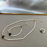 Shell Pearl Star Bracelet 4mm with Extension Chain