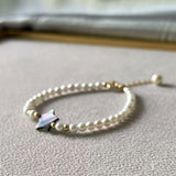 Shell Pearl Star Bracelet 4mm with Extension Chain