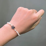 Shell Pearl Star Bracelet 4mm with Extension Chain