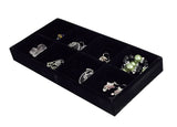 Velvet Jewelry Display Tray 8 Grids Rings Bracelet Earrings Holder Storage Box