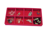 Velvet Jewelry Display Tray 8 Grids Rings Bracelet Earrings Holder Storage Box