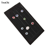 Wooden Ring Bar Jewelry Display Case Red Velvet Earring Storage Box