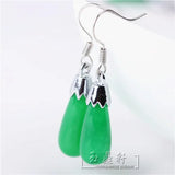 Natural Green Jade Drops Love Malay Jade Earrings