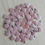 Quartz Crystal Heart Stone Pendant Pink Necklace Charm Lot 30pcs 20mm