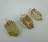 Quartz Crystal Point Pendant, Metal Crystal Quartz Point Pendant