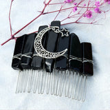 Natural Citrine Amethyst Crystal Hair Comb