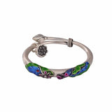 Sterling Silver Cloisonne Lotus Carp Bracelet