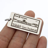 Queen Credit Bank Stainless Steel Necklace Pendant Charms