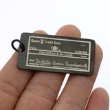 Queen Credit Bank Stainless Steel Necklace Pendant Charms