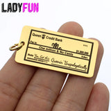 Queen Credit Bank Stainless Steel Necklace Pendant Charms
