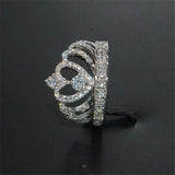 Queen Crown Diamond Ring 925 Sterling Silver Wedding Band Women Bridal Party Acc