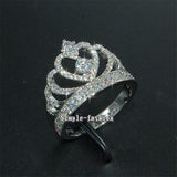 Queen Crown Diamond Ring 925 Sterling Silver Wedding Band Women Bridal Party Acc