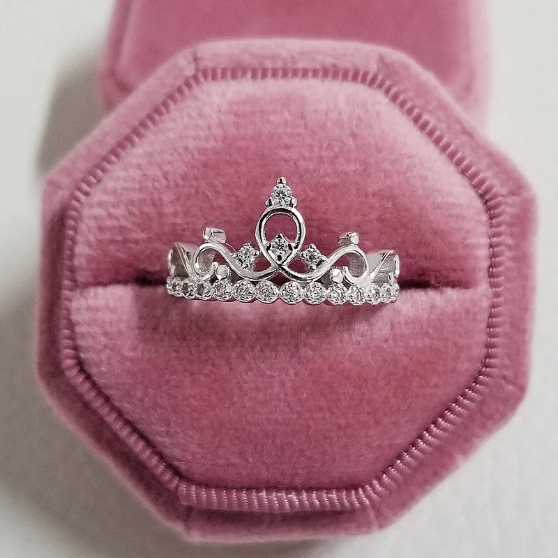 925 Sterling Silver Queen Crown Ring for Women