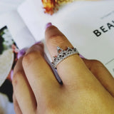 925 Sterling Silver Queen Crown Ring for Women
